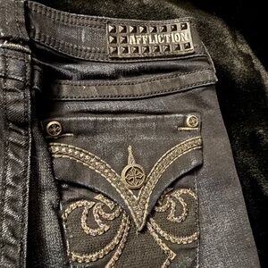 Awesome Affliction Distressed Rock n Roll Boot Cut Jeans - NWT!